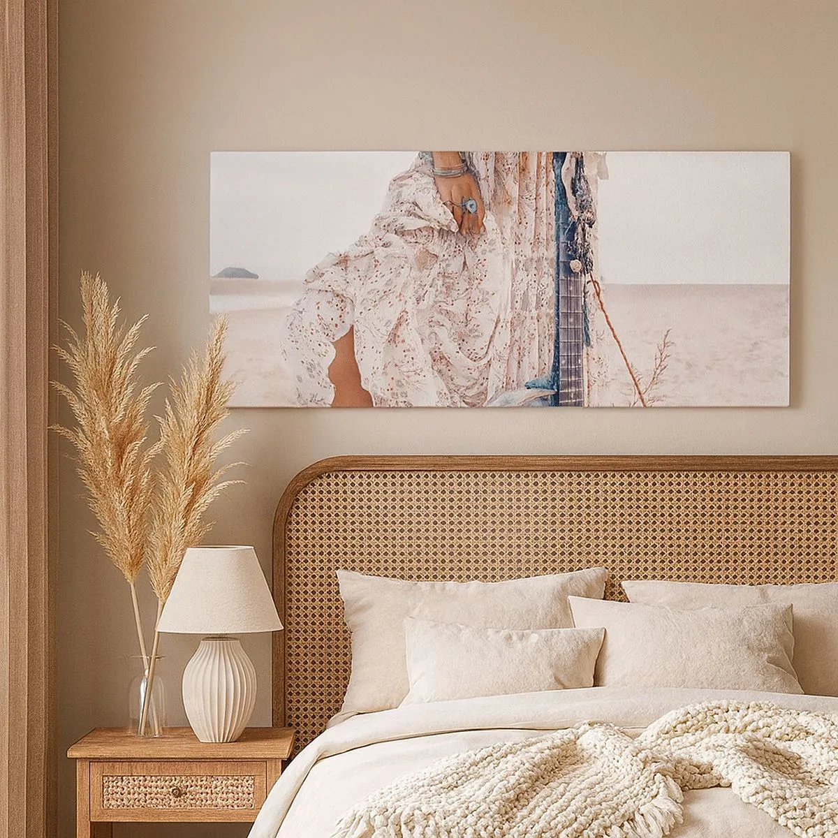 Schilderen op canvas - Kinderen bloemen onderweg - 100x40 cm