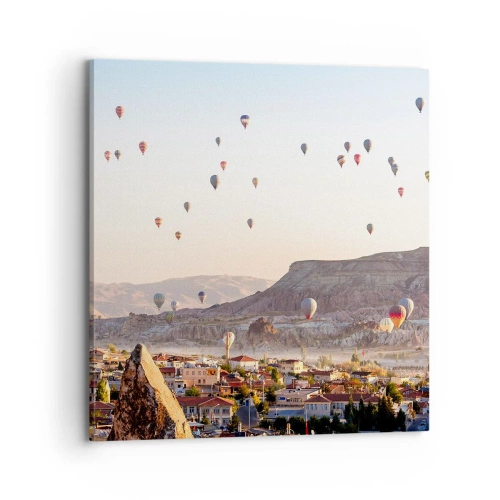 Schilderen op canvas - Als schepen in de lucht - 70x70 cm