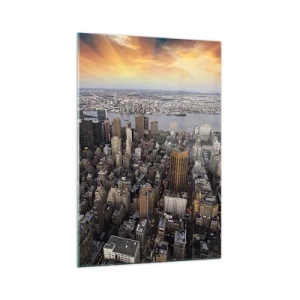 Schilderen op glas - Het kloppend hart van onze tijd - 70x100 cm