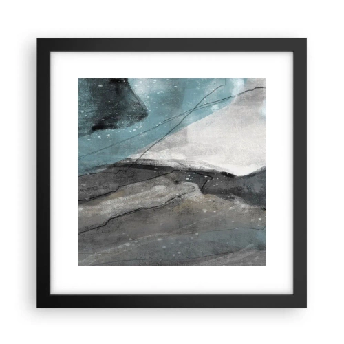 Poster in een zwarte lijst - Abstractie: rotsen en ijs - 30x30 cm