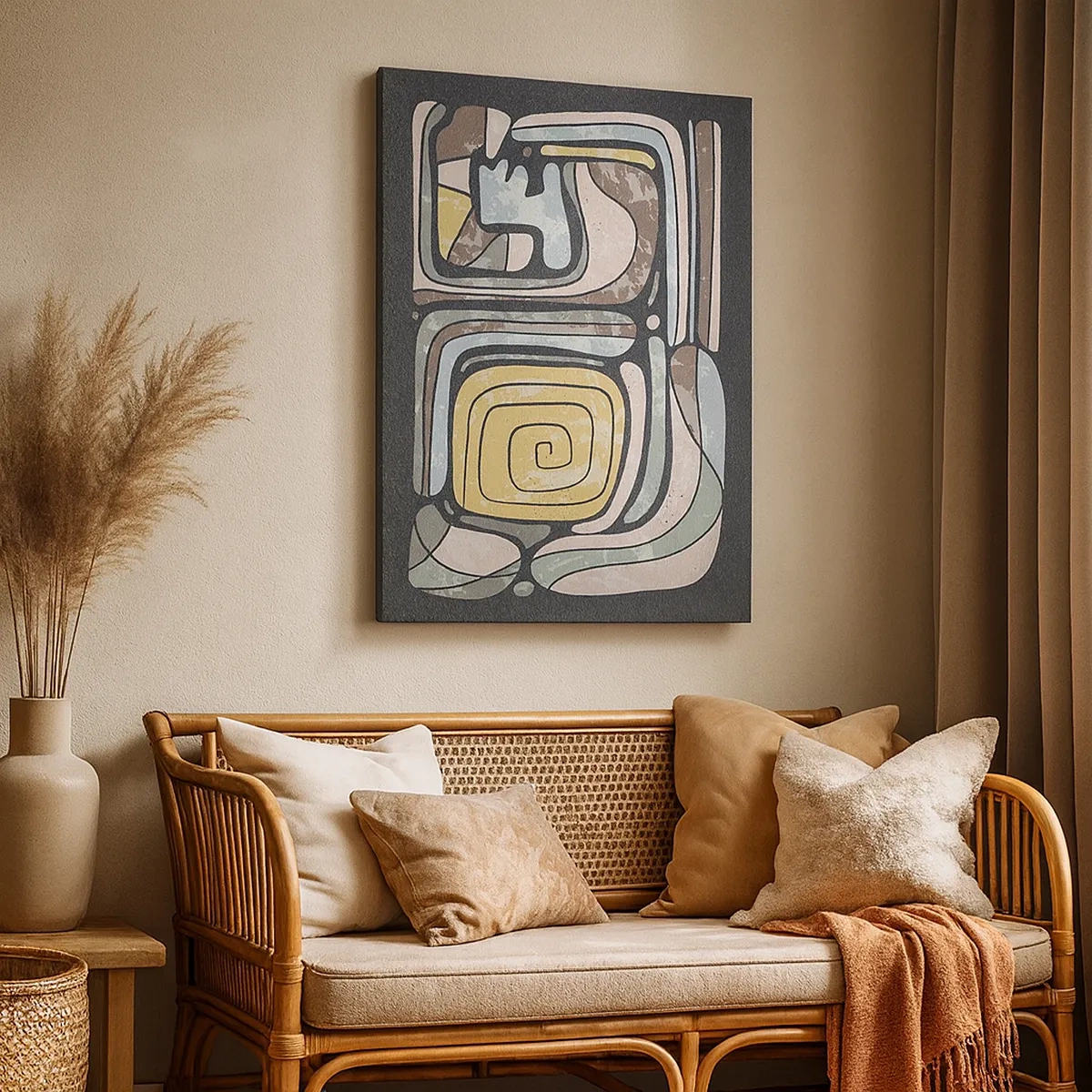 Schilderen op canvas - Abstractie in de precolumbiaanse geest - 50x70 cm