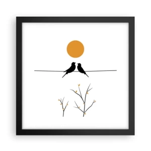 Poster in een zwarte lijst - Nachtegalen avond - 30x30 cm