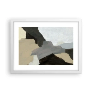 Poster in een witte lijst - Abstractie: het kruispunt van grijs - 40x30 cm