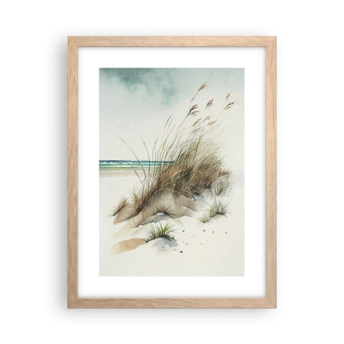 Een poster in een licht eiken lijst - Bedekt met zand - 30x40 cm
