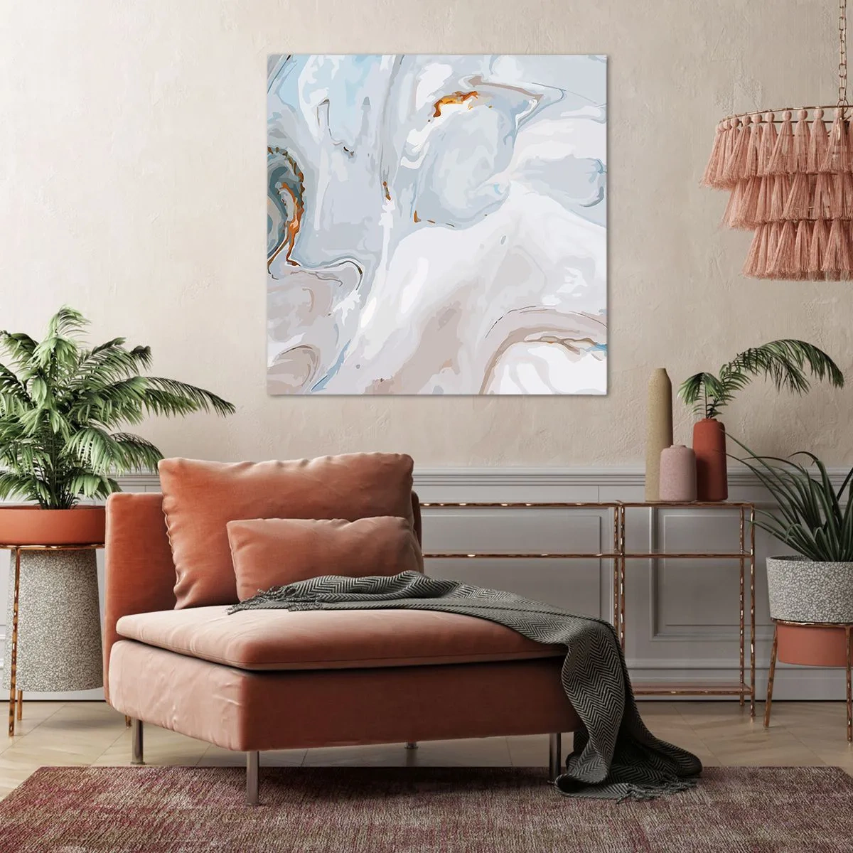 Schilderen op canvas - Het wit is verheven - 50x50 cm