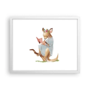 Poster in een witte lijst - Lees me voor mama - 50x40 cm