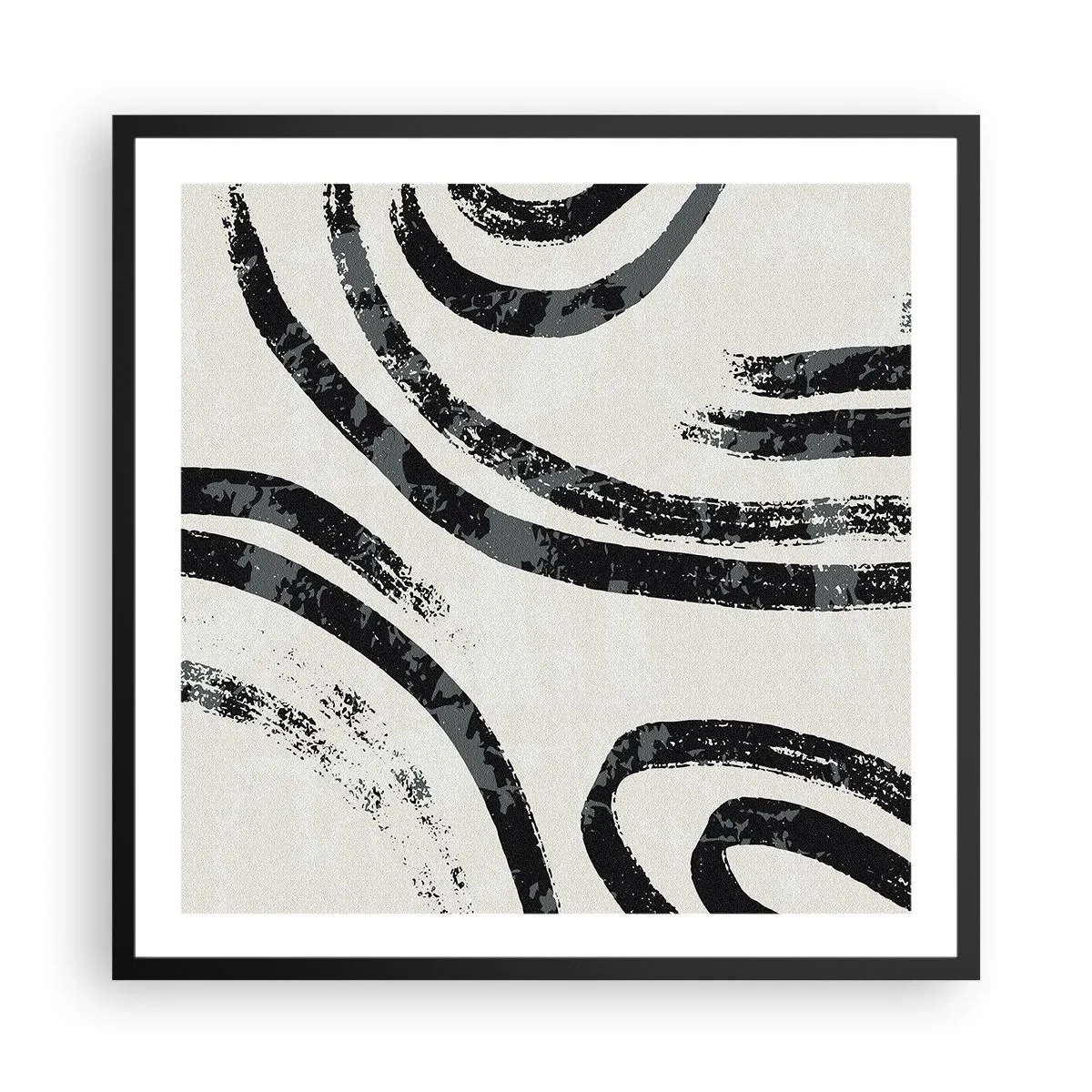 Poster in een zwarte lijst - Half gestopt - 60x60 cm