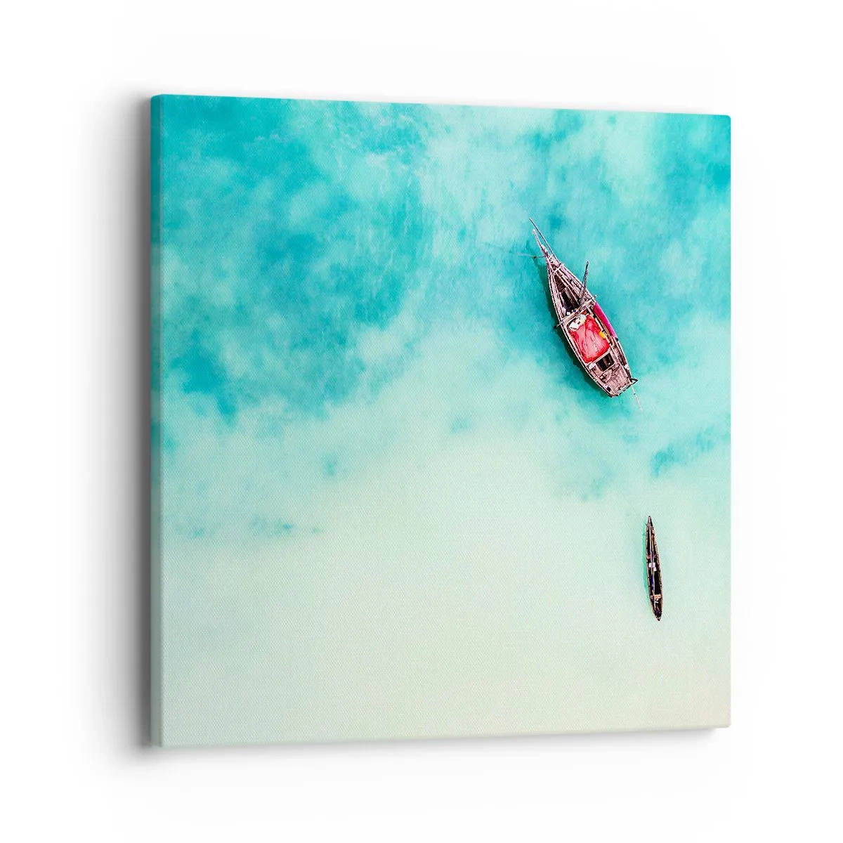 Schilderen op canvas - Want op de stranden van Zanzibar, wanneer het teveel aan water ... - 40x40 cm