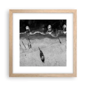 Een poster in een licht eiken lijst - Nog steeds aan de oever… - 30x30 cm