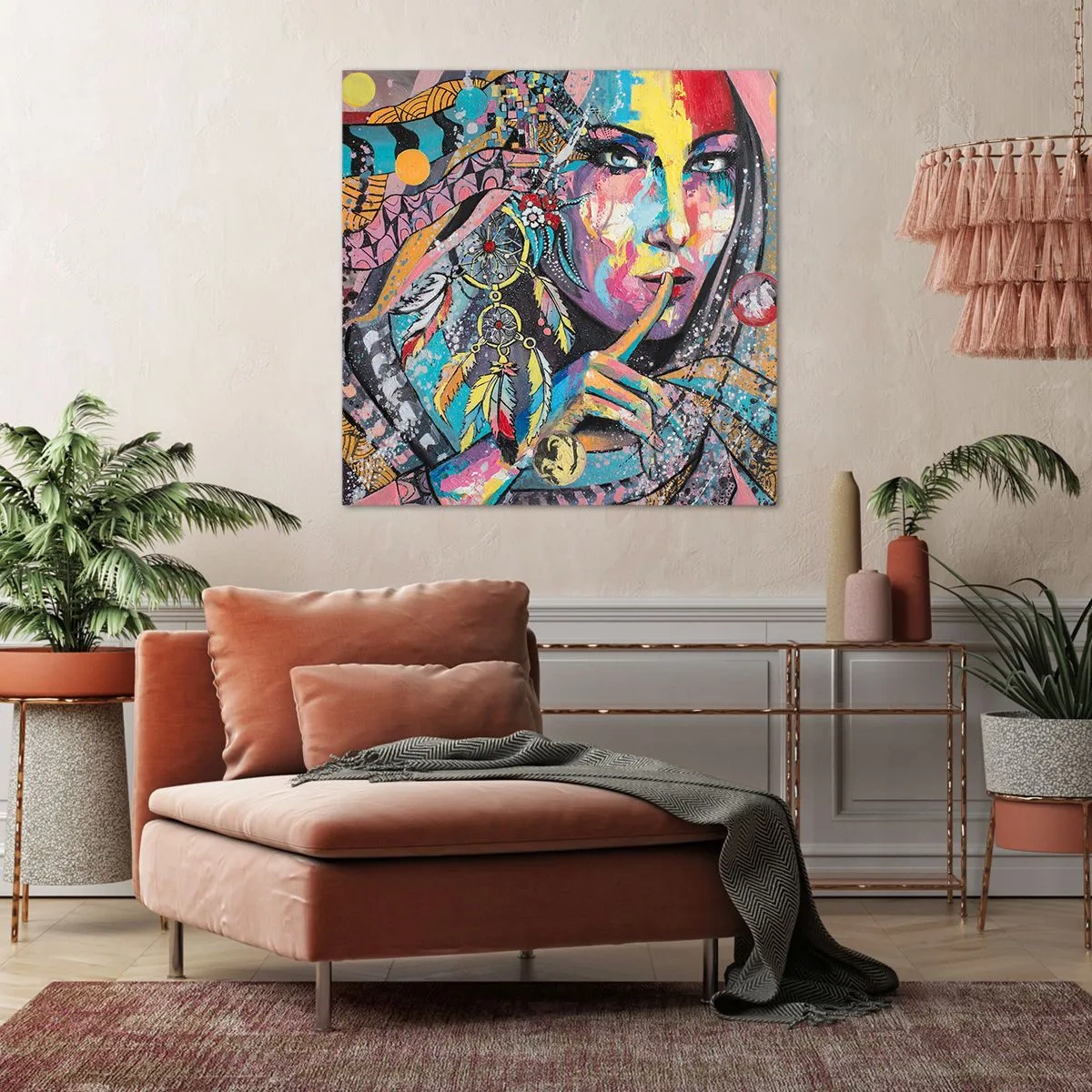 Schilderen op canvas - Zwijg totdat je het begrijpt - 50x50 cm