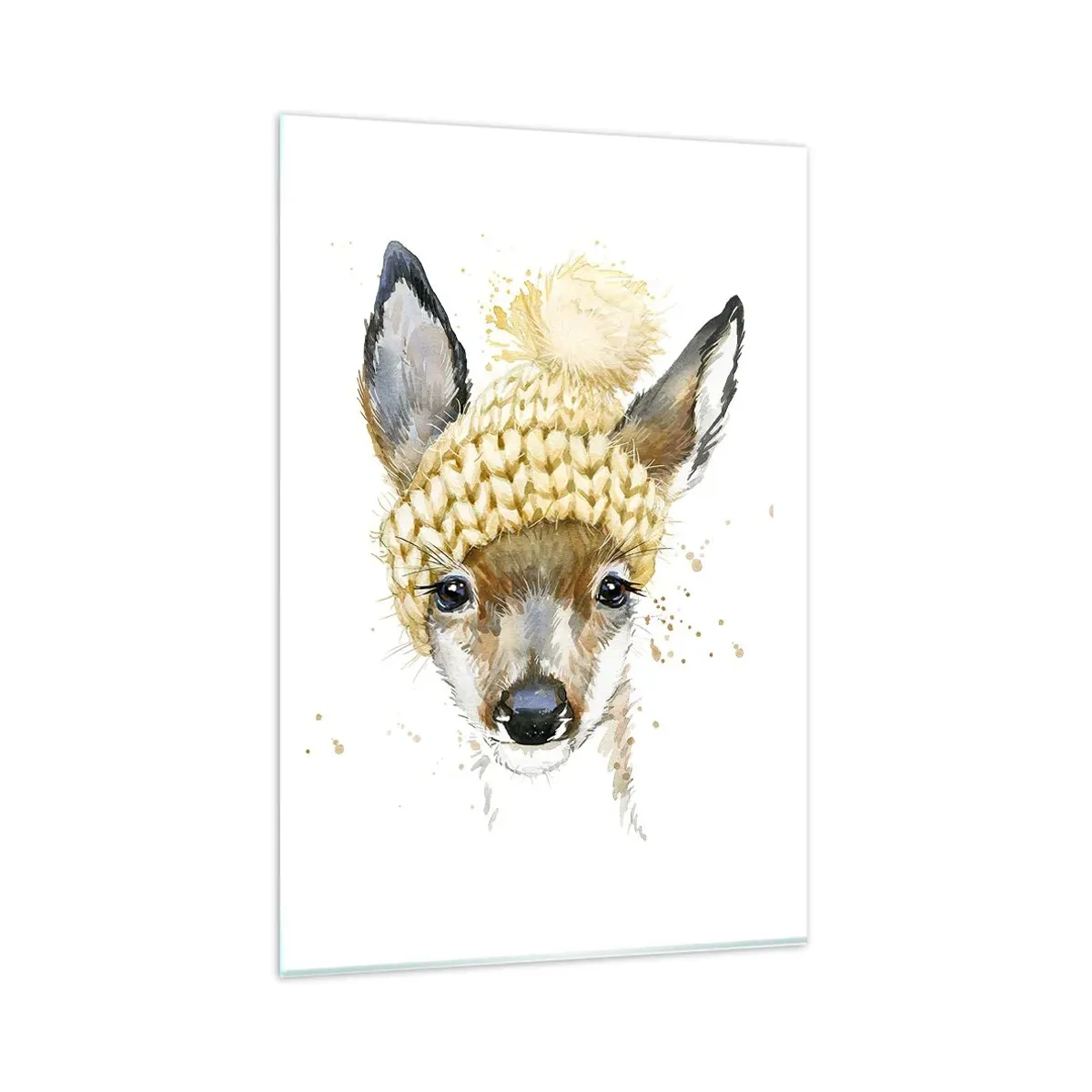 Schilderen op glas - Voor de winter in een besneeuwd bos - 80x120 cm