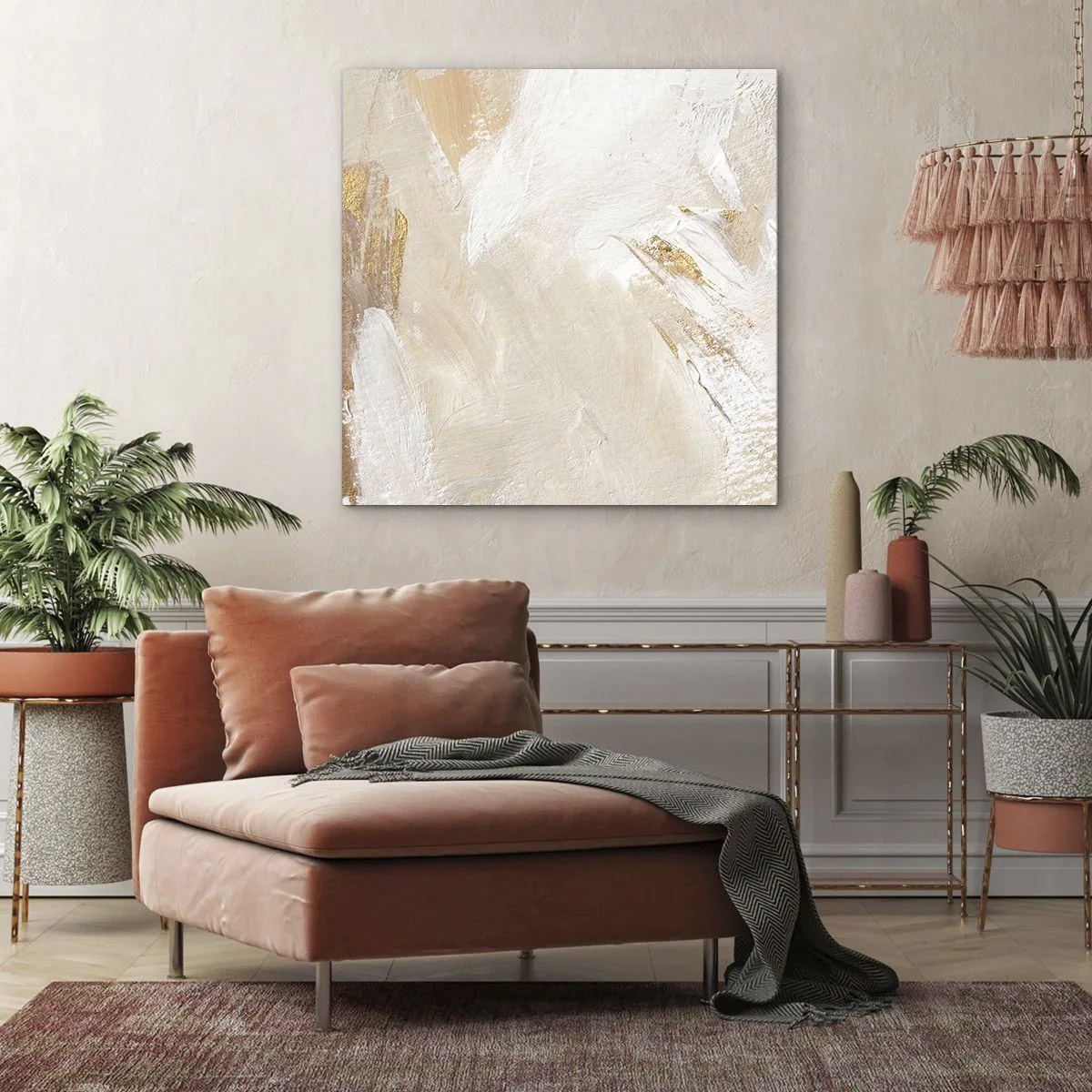 Schilderen op canvas - Pastelkleurige compositie - 30x30 cm