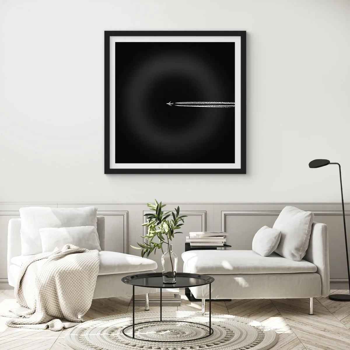 Poster in een zwarte lijst - Naar een andere dimensie - 40x40 cm