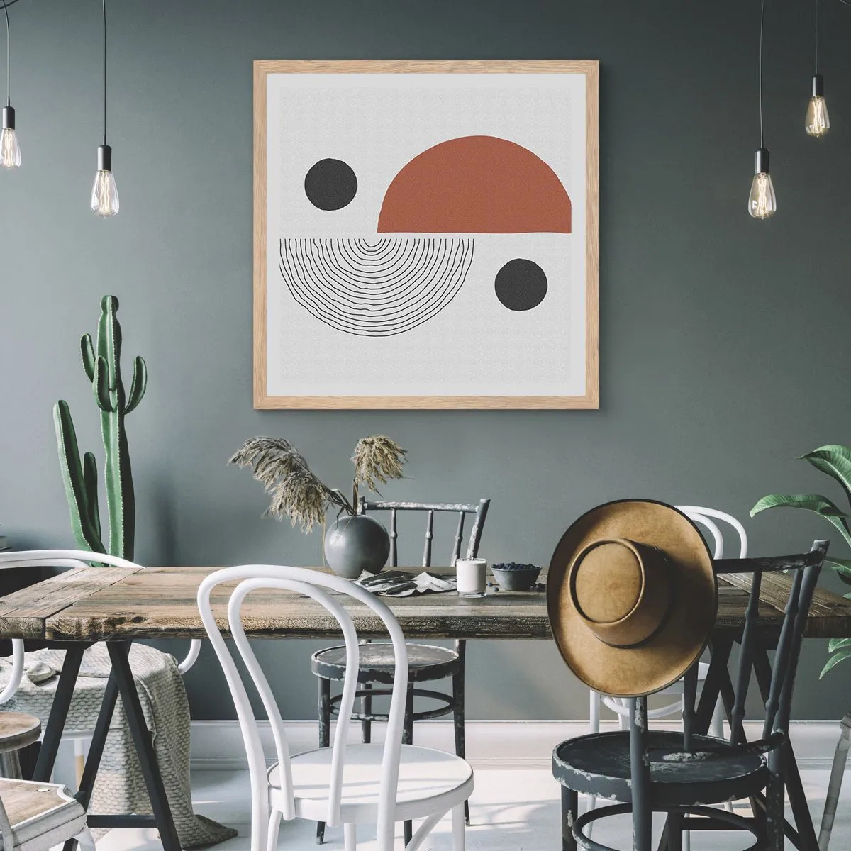 Een poster in een licht eiken lijst - Perfectie van het wiel - 50x50 cm