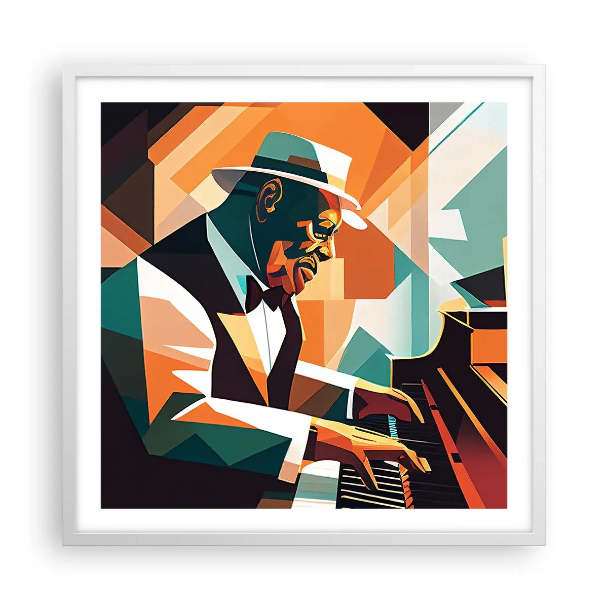 Poster in een witte lijst - Al die jazz - 60x60 cm