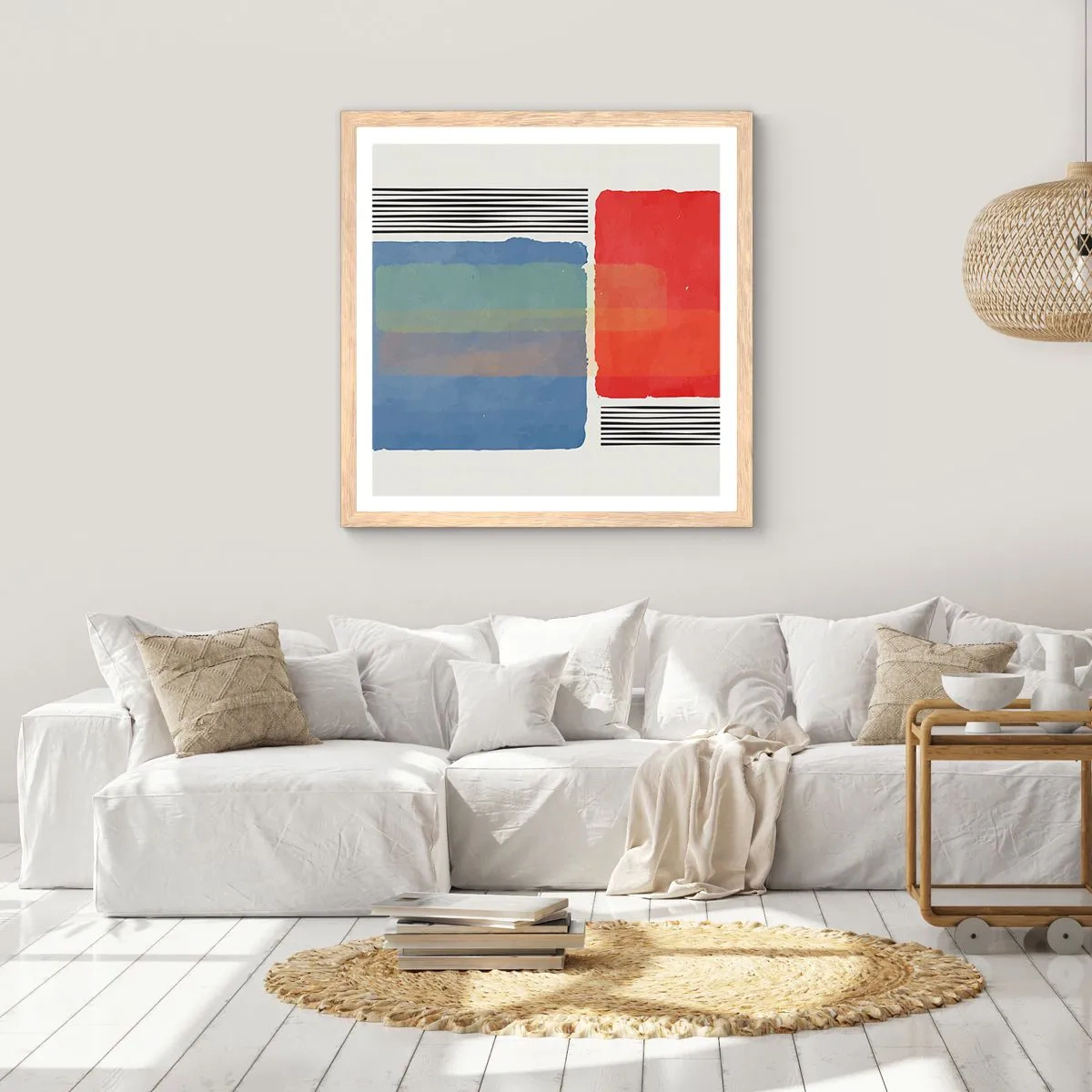 Een poster in een licht eiken lijst - De geest en de letter van de geometrie - 30x30 cm