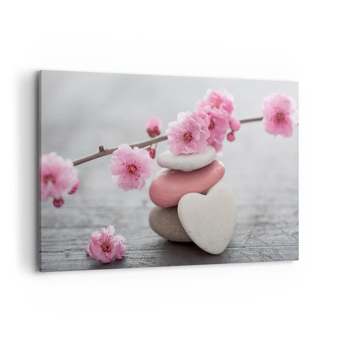 Schilderen op canvas - Gelukzaligheid met een kersenbloesem - 100x70 cm