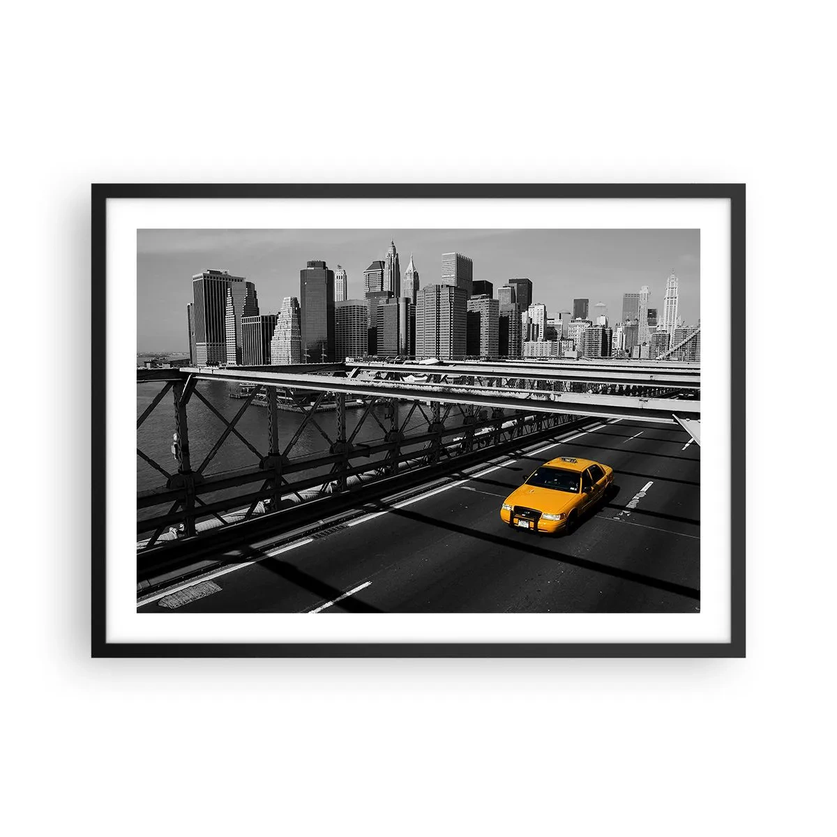 Poster in een zwarte lijst - De kleur van een grote stad - 70x50 cm