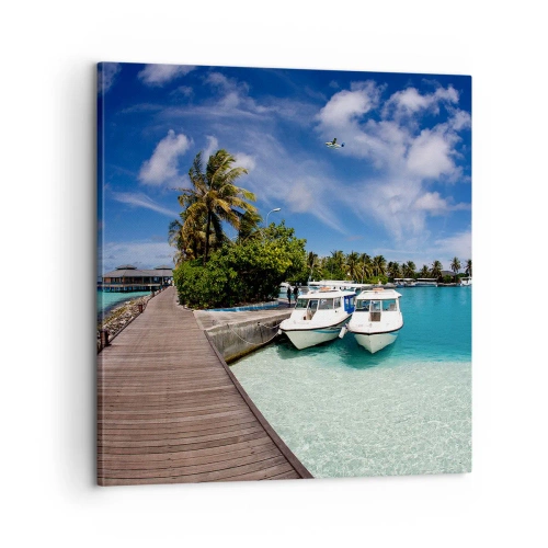 Schilderen op canvas - Toch bestaat het paradijs - 60x60 cm