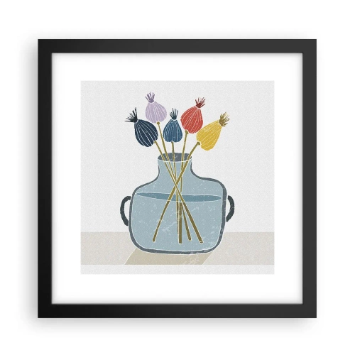 Poster in een zwarte lijst - Alsof hij met maanzaad heeft gezaaid - 30x30 cm