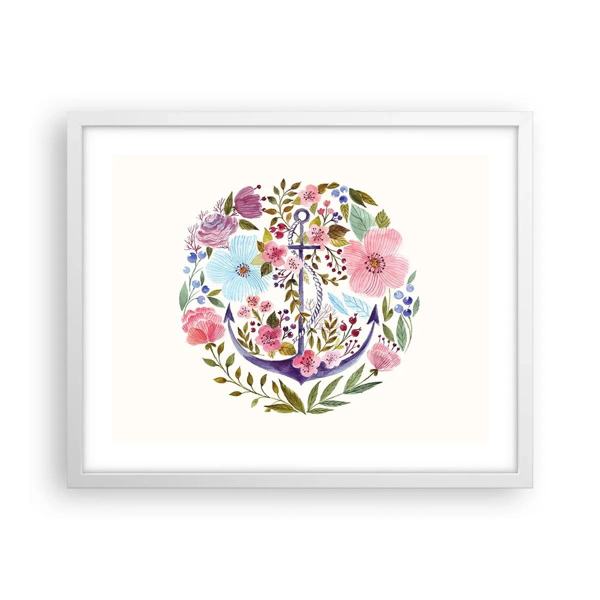 Poster in een witte lijst - Goede droom van zeeman - 50x40 cm