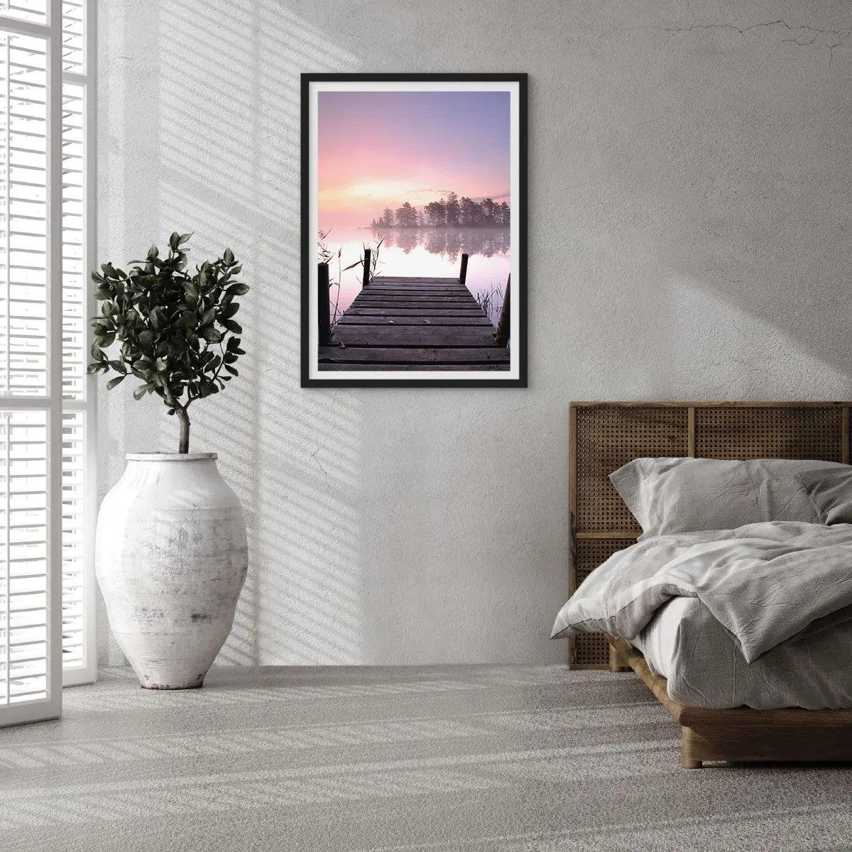 Poster in een zwarte lijst - Van de lila mist... - 30x40 cm