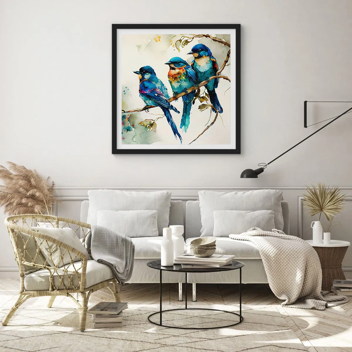 Poster in een zwarte lijst - Is hij boos geworden? - 40x40 cm