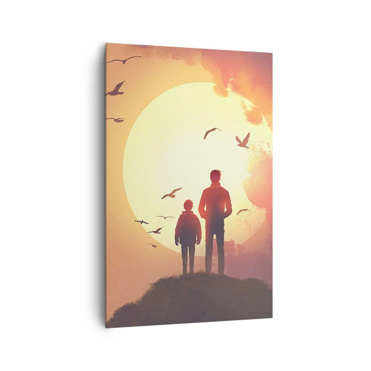 Schilderen op canvas - Oog in oog met de zon - 80x120 cm