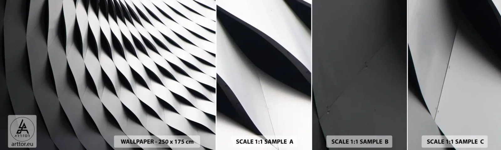 Fotobehang Staaltje Standard Eco - Aan de oppervlakte van de golven - Modern, Abstractie, staal - 100x30 cm