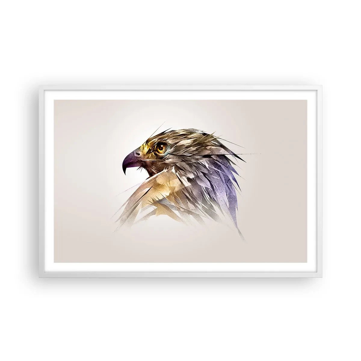 Poster in een witte lijst - Portret van een krijger - 91x61 cm