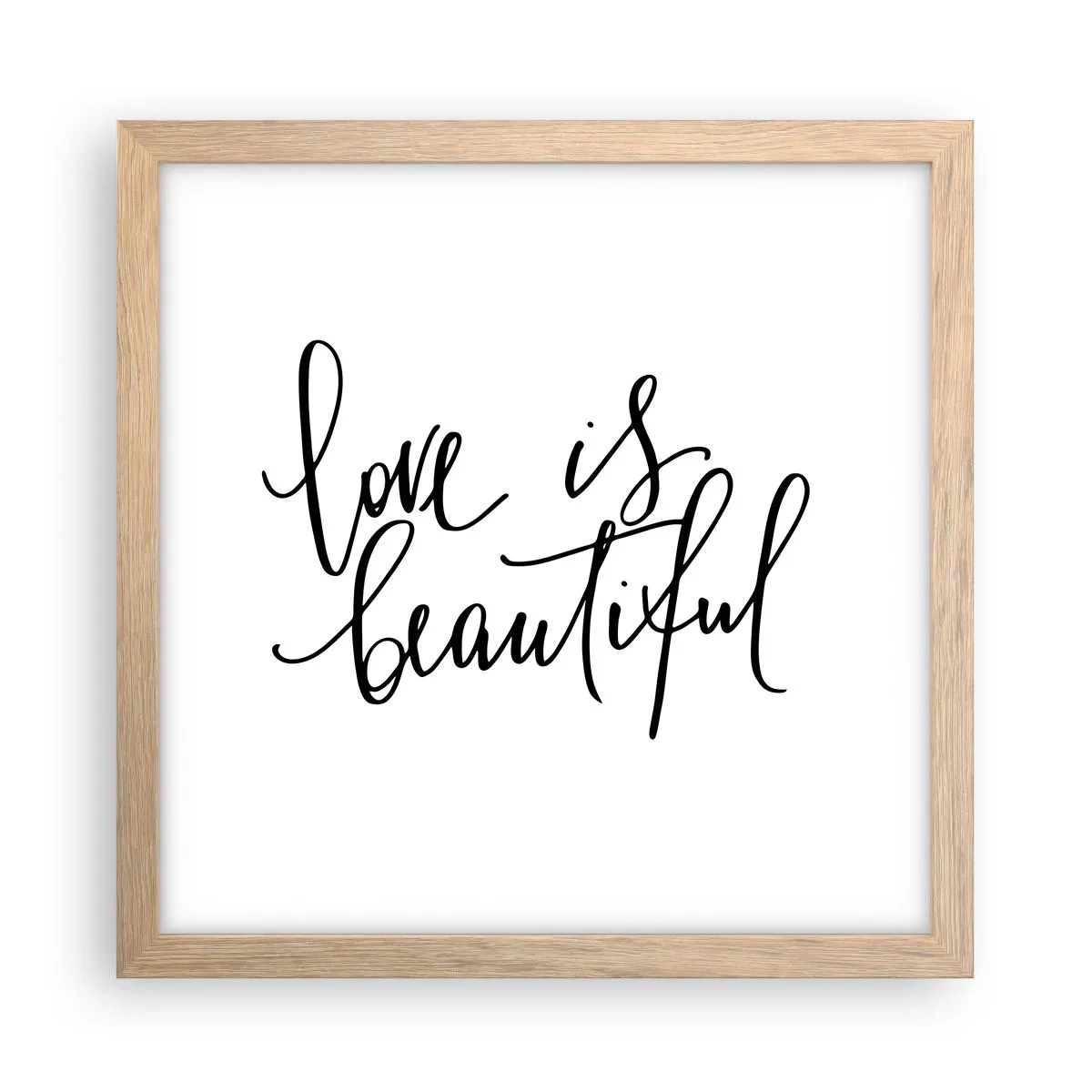 Een poster in een licht eiken lijst - Lees en herhaal - 30x30 cm