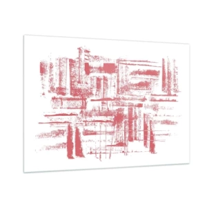 Schilderen op glas - De rode stad - 100x70 cm