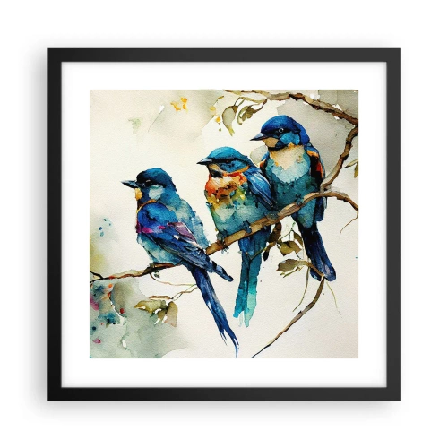 Poster in een zwarte lijst - Is hij boos geworden? - 40x40 cm