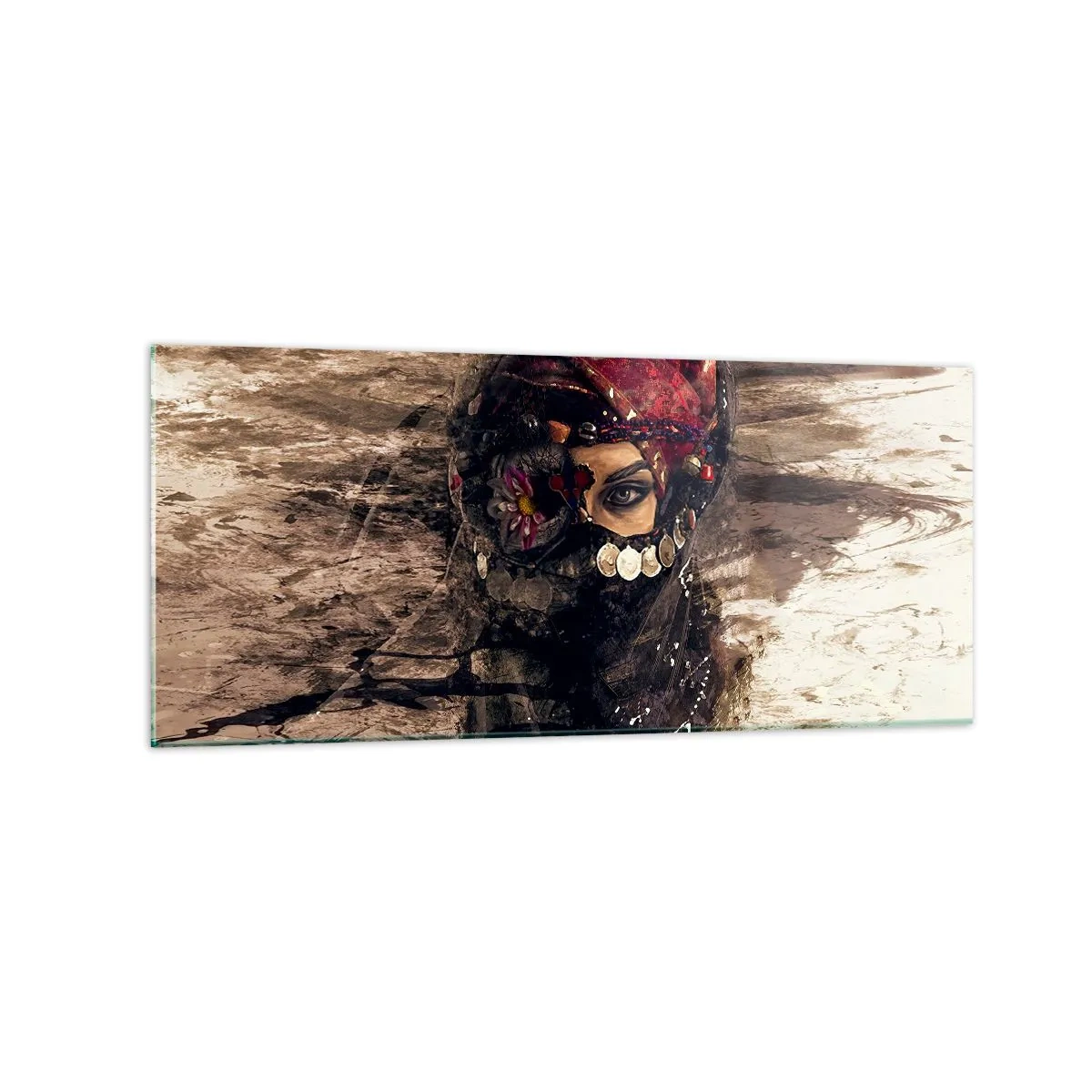 Schilderen op glas - Op zijn zachtst gezegd verontrustend - 120x50 cm