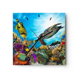 Wandklok - Klok - Koraalpromenade - 30x30 cm