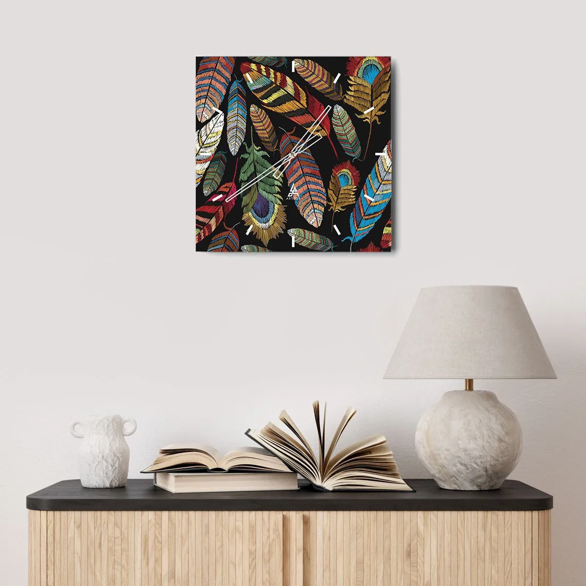 Wandklok - Klok - Het vogelcarnaval - 30x30 cm