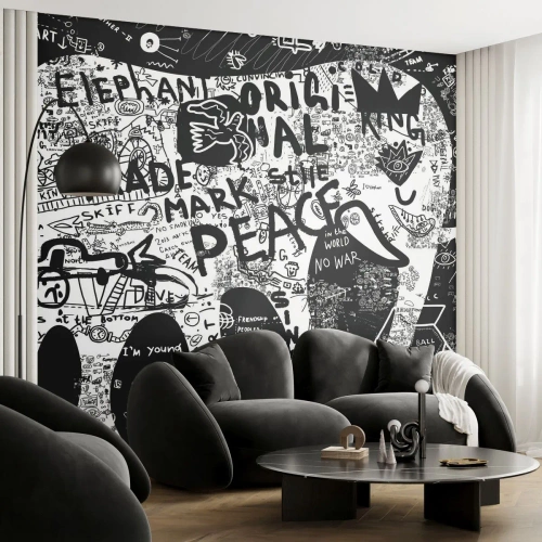 Fotobehang Premium Canvas - Rijke straatwereld - Graffiti, Deel, Grafisch - 400x280 cm