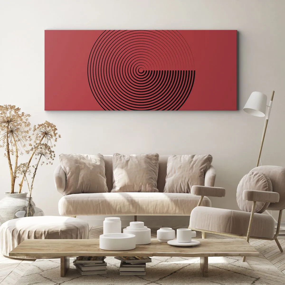 Schilderen op canvas - Circulaire beweging - 120x50 cm
