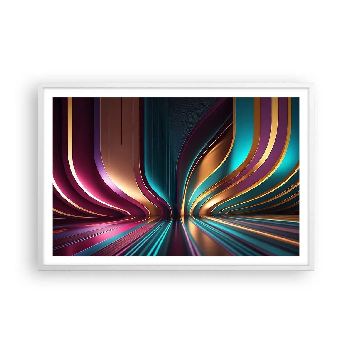 Poster in een witte lijst - Architectuur van licht - 91x61 cm