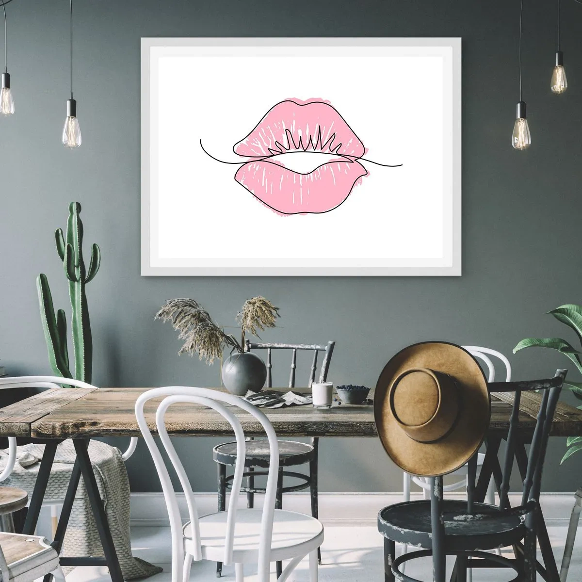 Poster in een witte lijst - Klaar om te kussen? - 40x30 cm