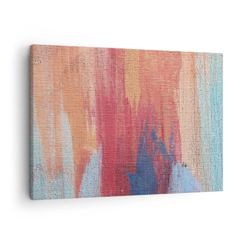 Schilderen op canvas - Kleurrijke abstracte penseelstreken - 70x50cm - Ren door de regenboog - Moderne wanddecoratie voor woonkamer en slaapkamer ARTTOR