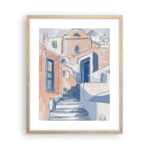 Een poster in een licht eiken lijst - Exotische stad - 40x50 cm