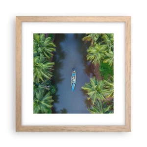 Een poster in een licht eiken lijst - Op een tropisch parcours - 30x30 cm