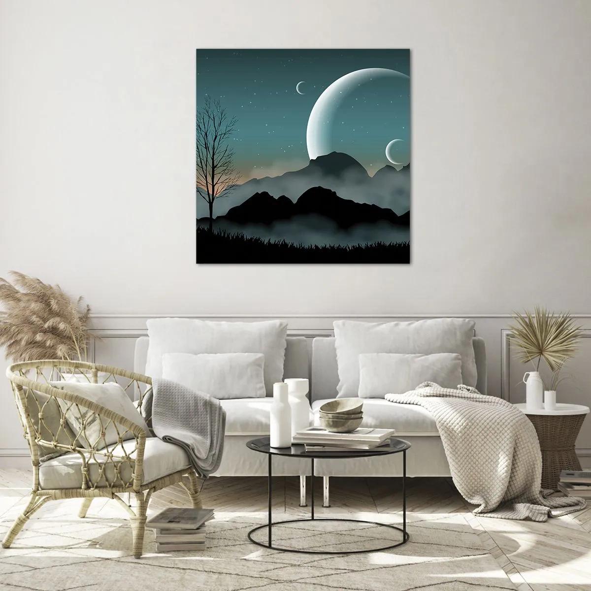 Schilderen op glas - Carneval in Sterrennacht  - 40x40 cm