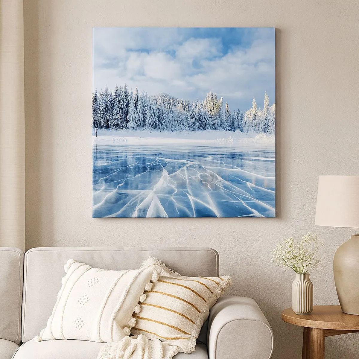 Schilderen op canvas - Een oogverblindend en kristalhelder uitzicht - 30x30 cm