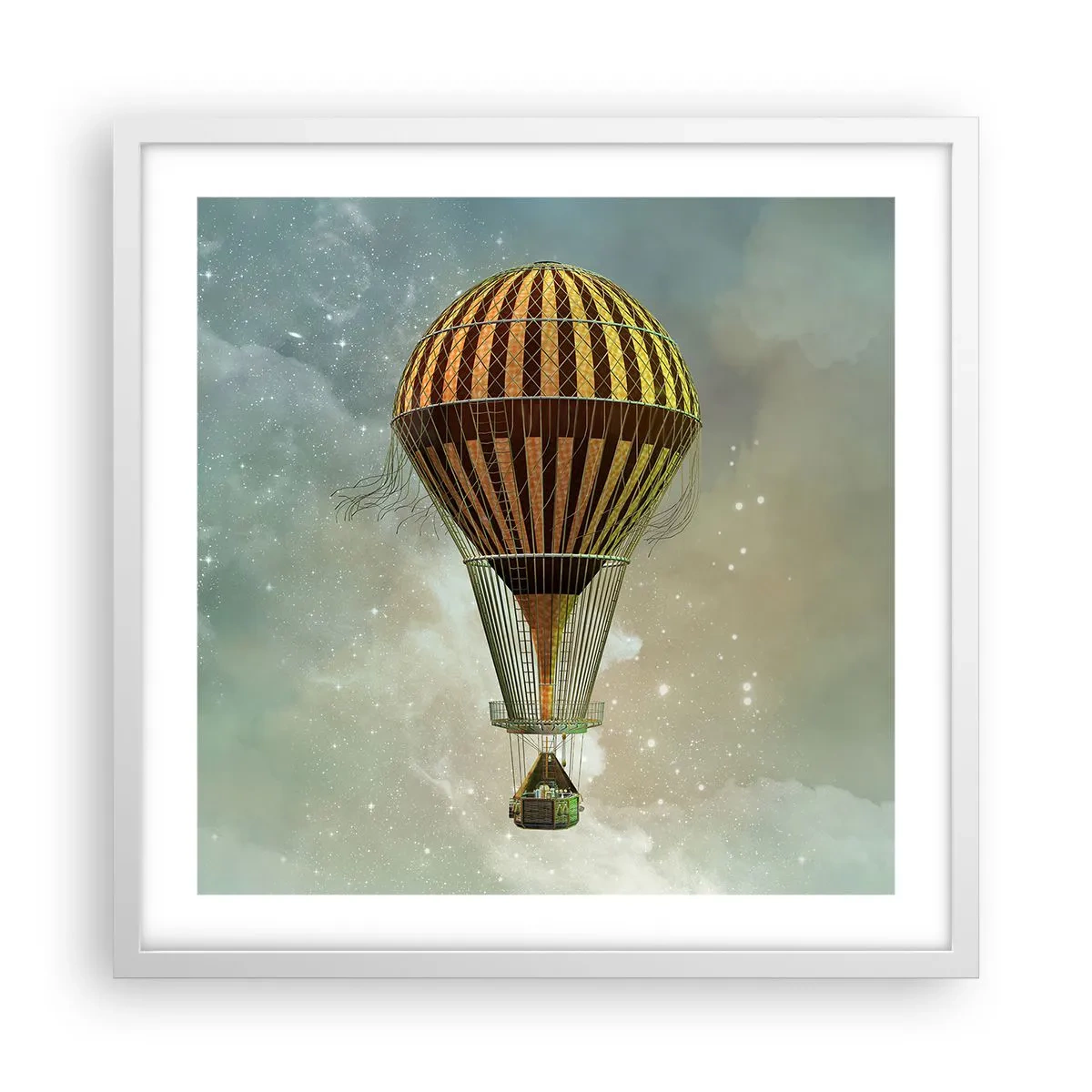 Poster in een witte lijst - Baanbrekende vluchten - 50x50 cm