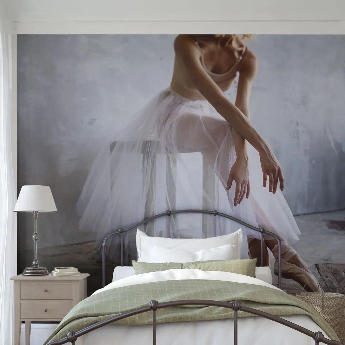 Fotobehang Standard Eco - Voordat de oprijlichten schijnen - Ballerina, Ballet, Dans - 150x105 cm