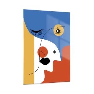 Schilderen op glas - Gedeconstrueerd portret - 50x70 cm
