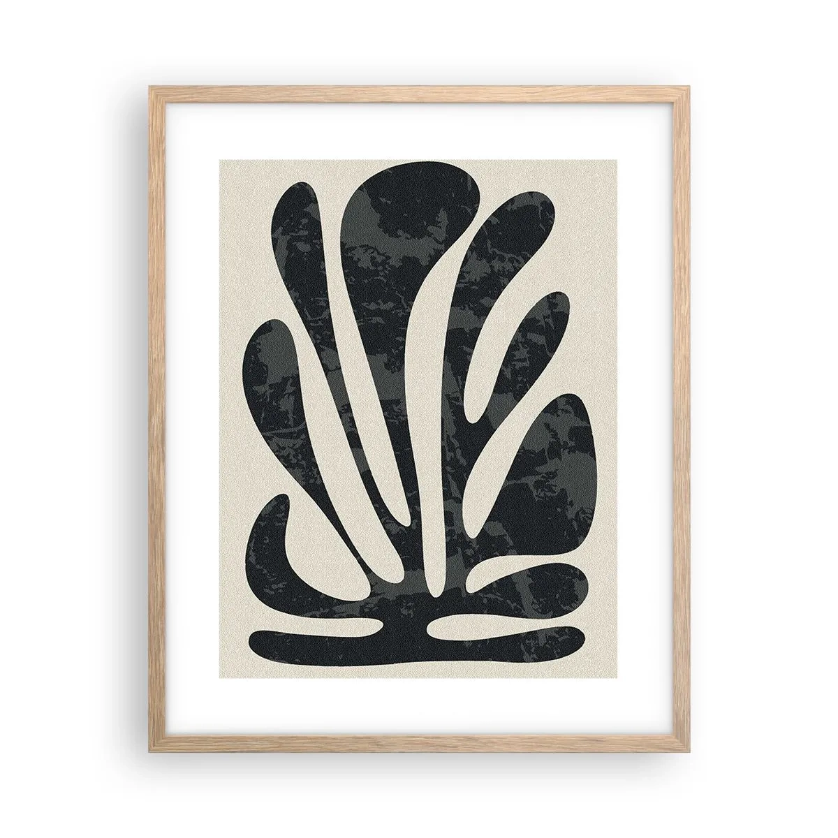 Een poster in een licht eiken lijst - Meervingerige abstractie - 40x50 cm