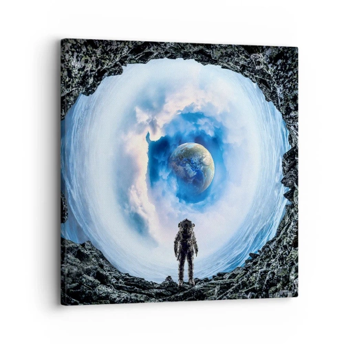 Schilderen op canvas - Het is niet ver van huis - 30x30 cm